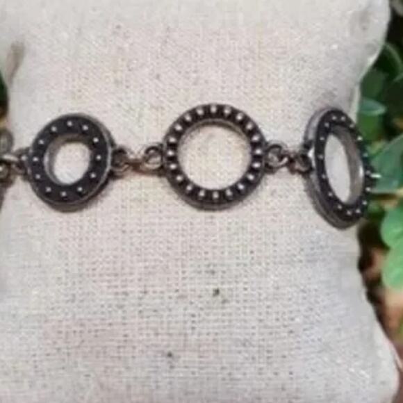 Brighton Townsend Bracelet Open Circles Links Crystals Reversible RETIRED 7-8"‎ - Picture 5 of 7